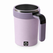 Taza eléctrica autoagitadora con pantalla de temperatura, modelo 2026, para café y batidos de proteínas, color morado, 380 ml.