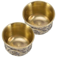 Tazas de té de aleación dorada estilo chino 2026 para beber, juego de 8 piezas, 5,00 x 5,00 x 3,50 cm