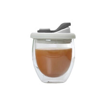 2026 Vaso de vidrio de borosilicato de alta calidad con doble capa aislante Rosa Cs rápido Gris claro