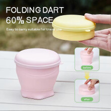 Tazas de café plegables 2026 de 180 ml, de silicona, para viajes, con tapa, ideales para acampar y actividades al aire libre (color morado).