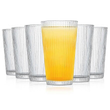 2026 25-26 Juego de 6 vasos acanalados para cócteles y batidos de 473 ml (16 oz)