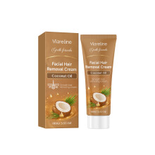 (100g) VIARELINE Coconut Oil Facial Hair Removal Cream Says Goodbye to Troubles, Gentle and Skin Friendly and Non-irritating