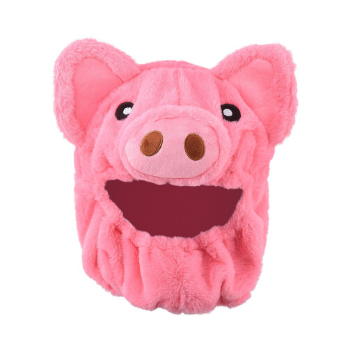 Helmüberzug Schwein rosa Nylonplüsch