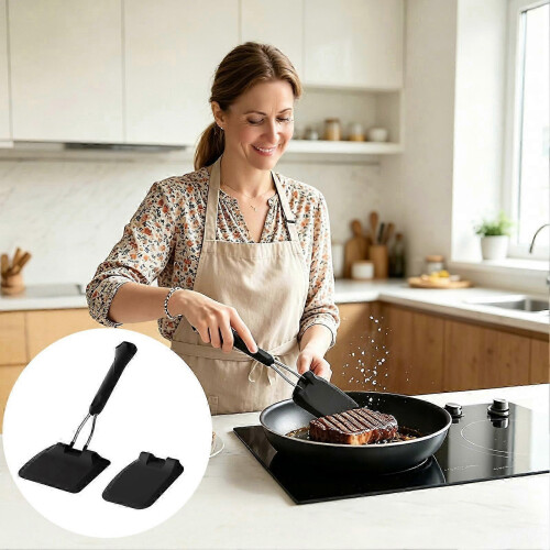 Adjustable Angle Silicone Scraper – Heat Resistant & Dishwasher Safe – for Eggs & Pancakes 1