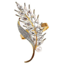 6pcs Hotel Napkin Ring Napkin Holder Wheat Ears Napkin Buckle Christmas Wedding Party Crystal