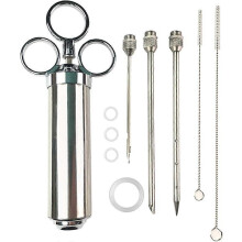 Flavor Syringe, 60ML Meat Syringe(Silver)