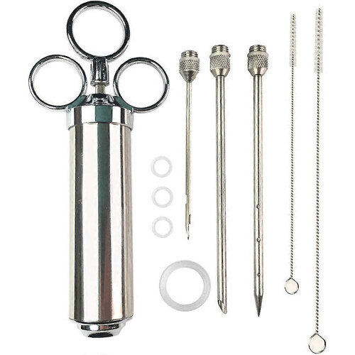 Flavor Syringe, 60ML Meat Syringe(Silver)