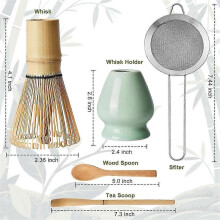 5Pcs Matcha Whisk Set, Bamboo Matcha Whisks Kit, Japanese Matcha Ceremony Gift for Matcha As Shown