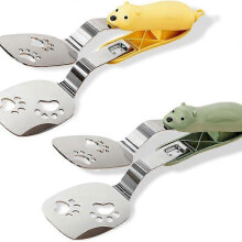 2pcs Stainless Steel Kitchen Tongs, Cute Shaped Cooking Tongs,for Steaks & Food Cooking & Outdoors