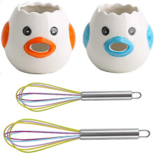 2pcs Ceramic Egg Separator Kitchen Gadget Separator Egg Yolk Protein Machine Washable