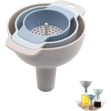 Küchentrichter-Set, 3-teilig, kleine Trichter für die Küche, Kunststofftrichter, herausnehmbarer Siebeinsatz