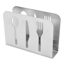 Stainless Steel Napkin Holder, Knife Fork Cutout Pattern Table Napkin Tissue Holder Home Office