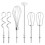 Hand Mixer Attachments Beater,Whisk,Blending Rod and Dough Hooks Silver 1