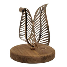 Retro Leaf Tissue Holder Napkin Holder Metal Hotel Restaurant Desktop Cafe Decoration Gift(gold)