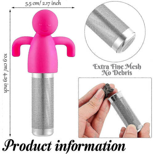 Stylish Stainless Steel Tea Infusers - 2 Pack Fine Mesh Strainers for Loose Leaf Tea (Rose & Grey) 1