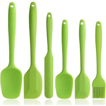 Silikonspatel-Set – Rosa, 6-teilig, antihaftbeschichtet, Gummispatel, Edelstahlkern