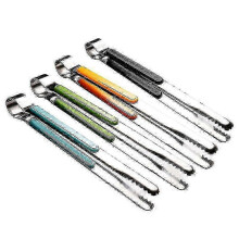 Kitchen tongs, 4-piece set, 10 inches, food-grade stainless steel material