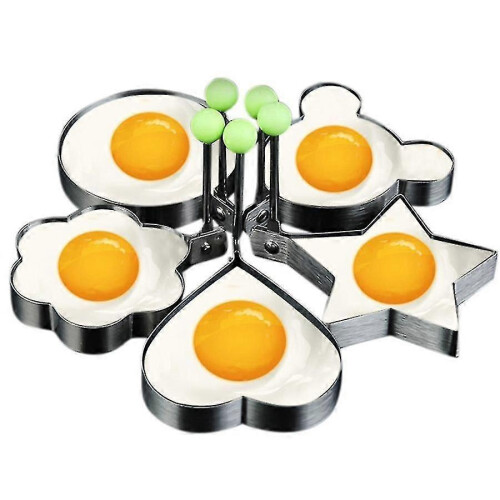 Fried Egg Molds, Pancake Mold Maker With Handle For Kids, Mold Non Stick For Griddle 5pcs