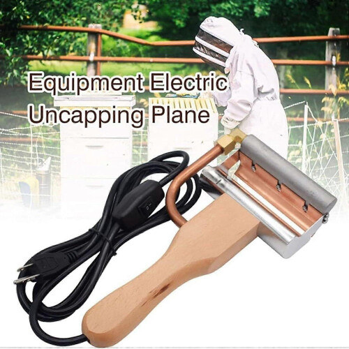 Electric Honey Extractor with Uncapping Knife and Fork Beekeeping Tools Set Wooden Handle 2