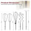 Hand Mixer Attachments Beater,Whisk,Blending Rod and Dough Hooks Silver 3