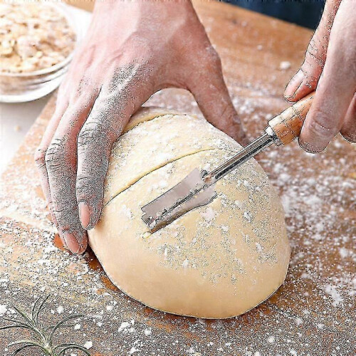 Stainless Steel Danish Dough Whisk & Scraper Set, 2-Piece Baking Tools with 5 Replacement Blades 1