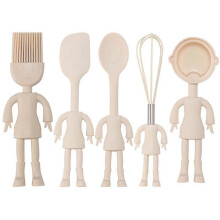 Human Shaped Kitchen Utensils Set 5 Piece Non Stick Baking Tools Kitchen Gadgets Silicone Grip