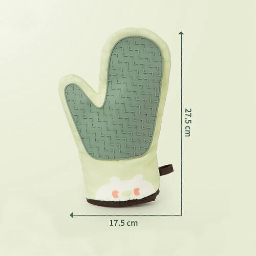 Green Silicone Oven Mitts for Kitchen Use 2Pcs Heat Resistant Oven Mitts 1