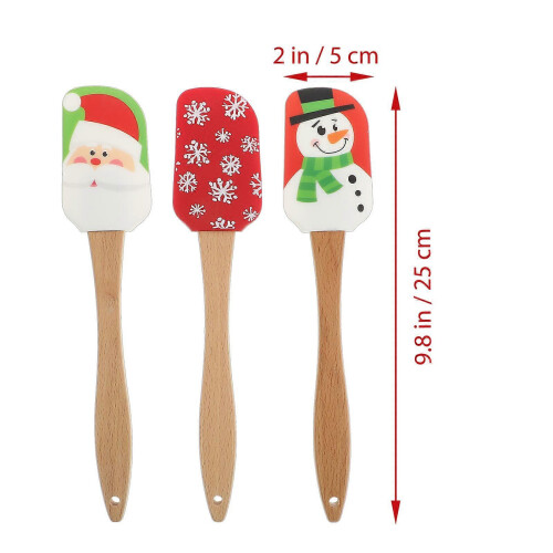 4pcs Christmas Baking Tools Cake Spatulas Adorable Cream Scrapers (Assorted Color) 1
