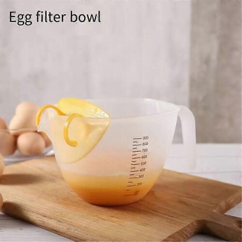 Transparent Scale Filter Measuring Cup Baking Mixing Bowl with Drain and Handle Bowl Plastic Transp 2