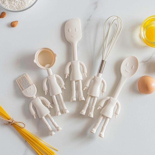 Human Shaped Kitchen Utensils Set 5 Piece Non Stick Baking Tools Kitchen Gadgets Silicone Grip 2