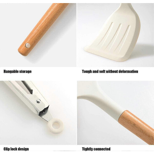 Silicone Kitchen Utensil Set, Kitchen Utensils 10 Pcs Cooking Utensils Set with Storage Bucket 1