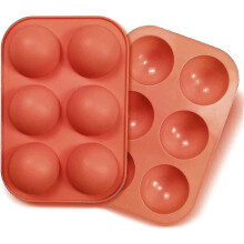 2 Pack of Semi-Sphere Silicone Baking Molds for Round Hot Chocolate Candy Making
