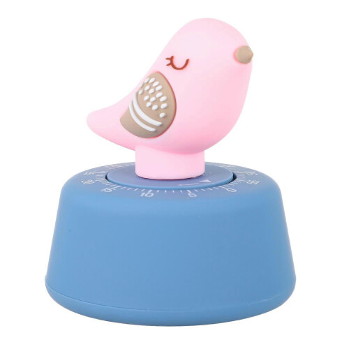 1pc Kitchen Timer Manual Cooking Timer Cartoon Mechanical Wind Up Timer Alarm Clock Pink