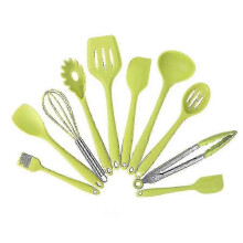 10 Piece Green Silicone Nonstick Cookware Bakeware Set