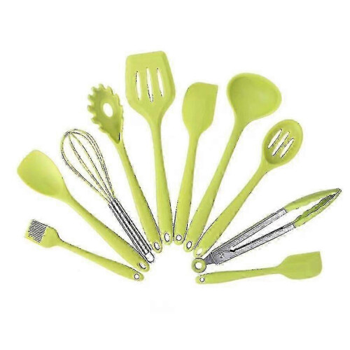 10 Piece Green Silicone Nonstick Cookware Bakeware Set