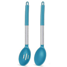 2-Piece Large Non-Stick Silicone Kitchen Spatulas Heat Resistance for Mixing Serving and Draining