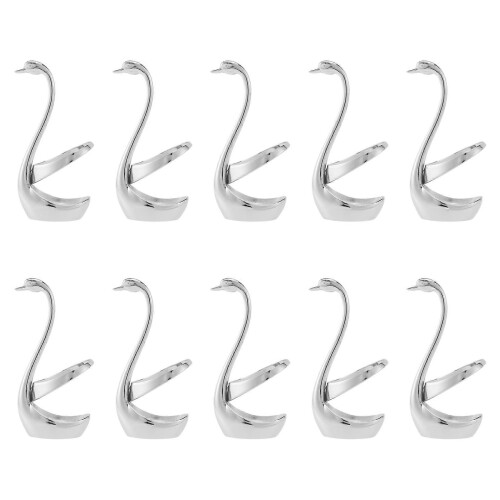 10X Stainless Steel Fork Spoon Holder, Tableware Set Kitchen Tools Swan Holder Cutlery Holder Silver