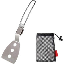 Stainless Steel Spatula Folding Heat-resistant Food Turner Cooking For Campingsliver Color1pcs