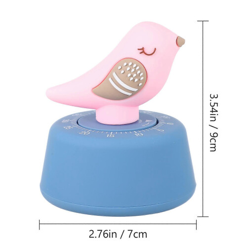 1pc Kitchen Timer Manual Cooking Timer Cartoon Mechanical Wind Up Timer Alarm Clock Pink 1