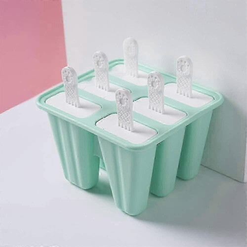 Popsicle Molds 6 Ice Trays Silicone Ice Pop Molds Reusable Easy Release Ice Pop Maker Popsicle With 2