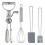 Complete Baking Essential Set 4PCS Nonrust Steel Whisks Spatula Brush Kitchen Multicolor 1