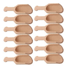 Beige Wood Seasoning Spoon for Measuring 16Pcs Tiny Wooden Spoons for Kitchen Use