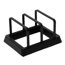 Metal Pot Lid Holder Storage Rack Chopping Board Organizer Holder Towel I5O7 black 15*12*8cm