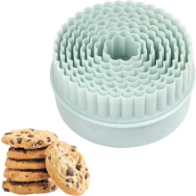 Cortadores de galletas - Cortadores de galletas redondos de dos lados para fondant - Juego de 8 cortadores de galletas de plástico