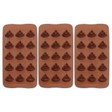 3pcs 15 Even Funny Poop Candy Molds Silicone Baking Molds Stool Ice Cube Candy Dessert Mould 0617
