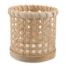 Rattan Storage Handmade Spoon Holder Pen Pencils Vase Support Home Kitchen Table Wood color
