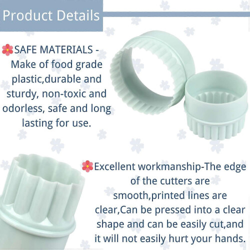 Cookie Cutters-Two Side Round Cookie Cutters Fondant Cake Mold-Plastic Cookie Cutter Set 8 2
