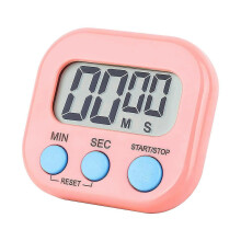 Magnetic Kitchen Timer Clock Digital Visual Timer Bright Display Count-down Stopwatch Pink