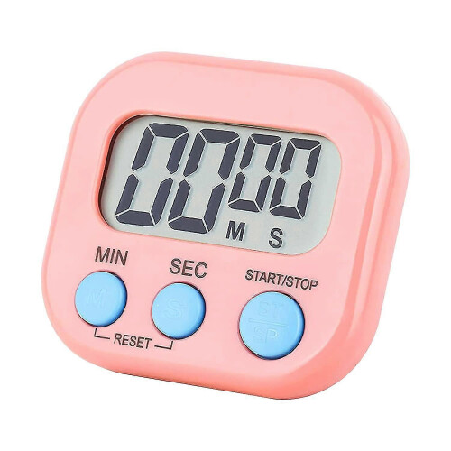 Magnetic Kitchen Timer Clock Digital Visual Timer Bright Display Count-down Stopwatch Pink