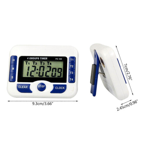 Countdown Timer 4 Channel Electric Digital Timer Clock Universal Cooking Baking Game Multicolor 1